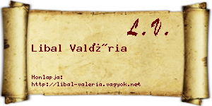 Libal Valéria névjegykártya